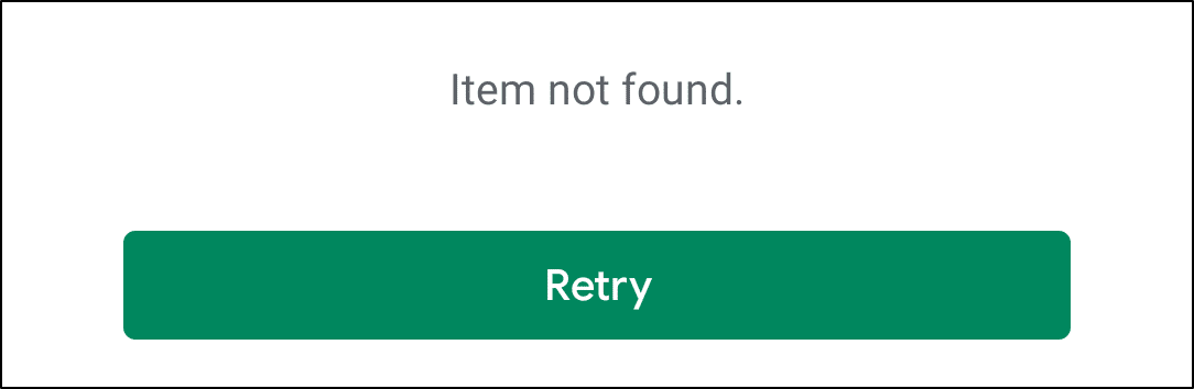 item not found google play store error message