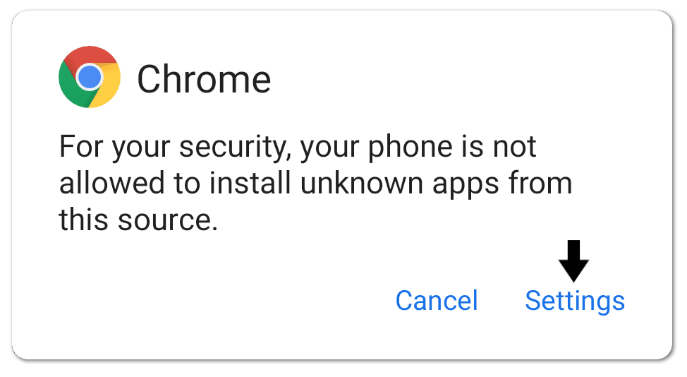 allow setting to install unknown apps on Android