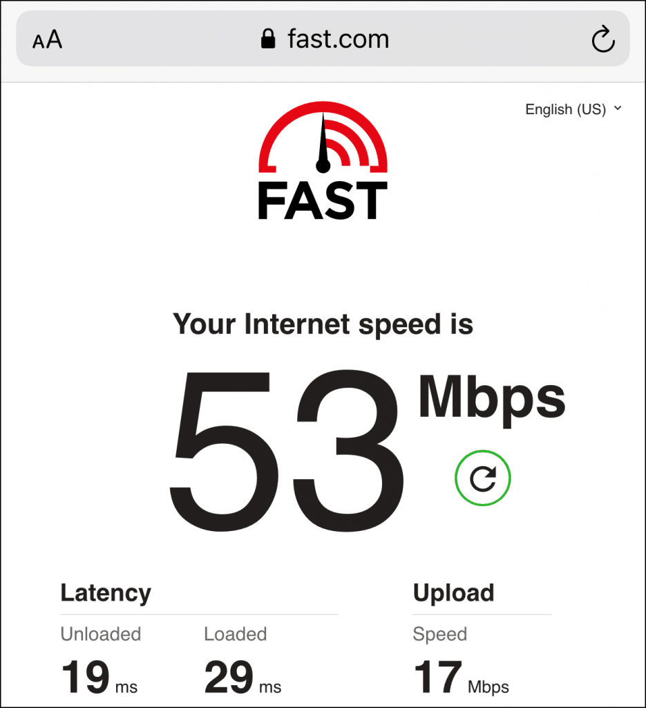 test internet connection speed at fast.com to fix TikTok live not working, showing, loading, or buffering