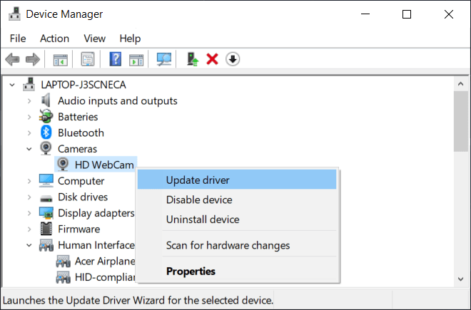 update webcam driver on windows to fix Teams virtual backgrounds or effects not working