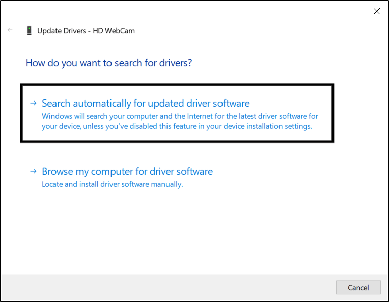 update webcam driver on windows to fix Teams virtual backgrounds or effects not working
