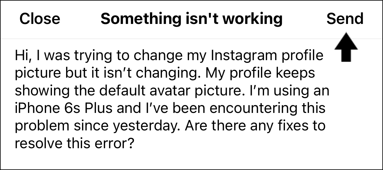 report the profile picture problem to instagram help to fix profile picture not showing or changing