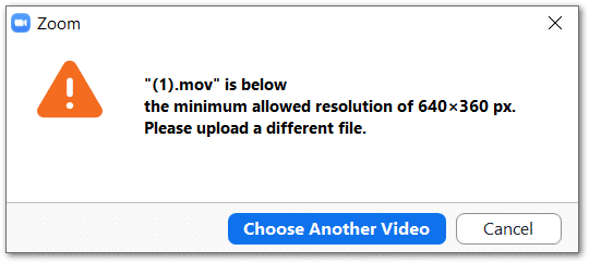 zoom cannot add video or picture or image to virtual background