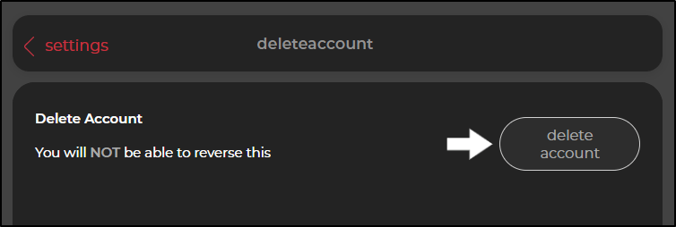 delete parler account through settings