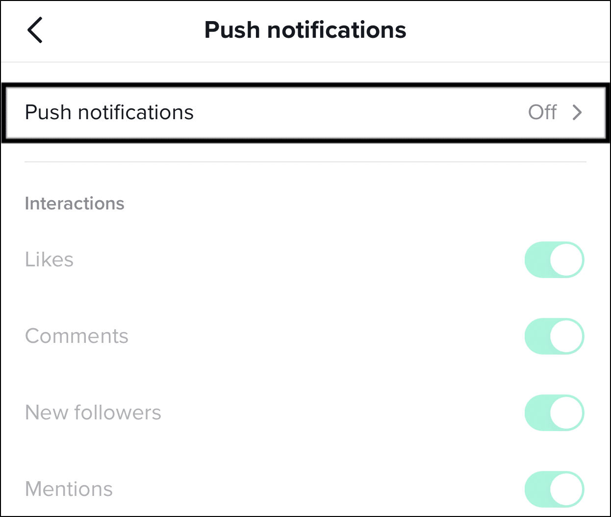 enable the notification settings in the TikTok app to fix push and post notifications not working