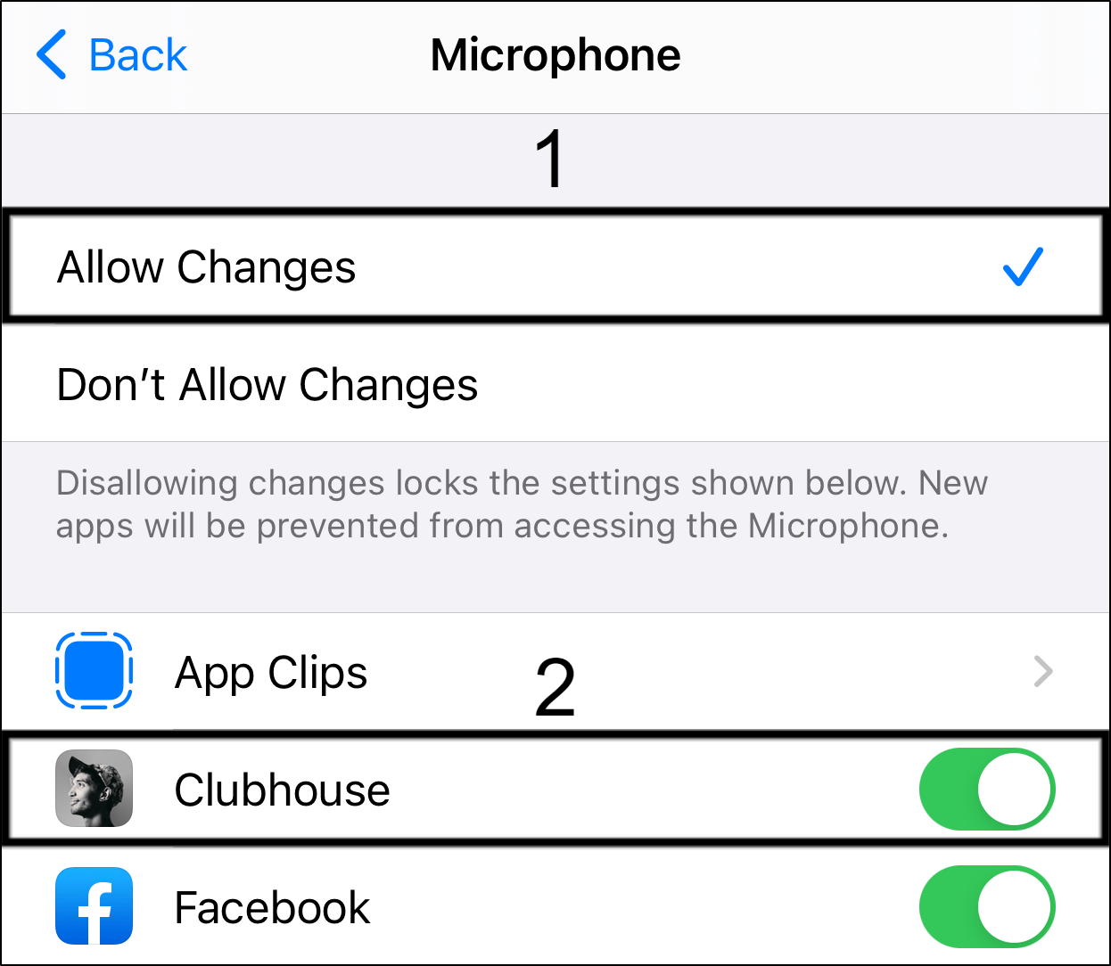 check screen time restriction settings to fix clubhouse microphone or audio not working