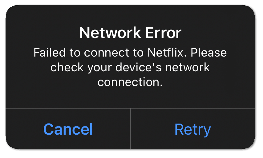 Netflix network error or search bar not working