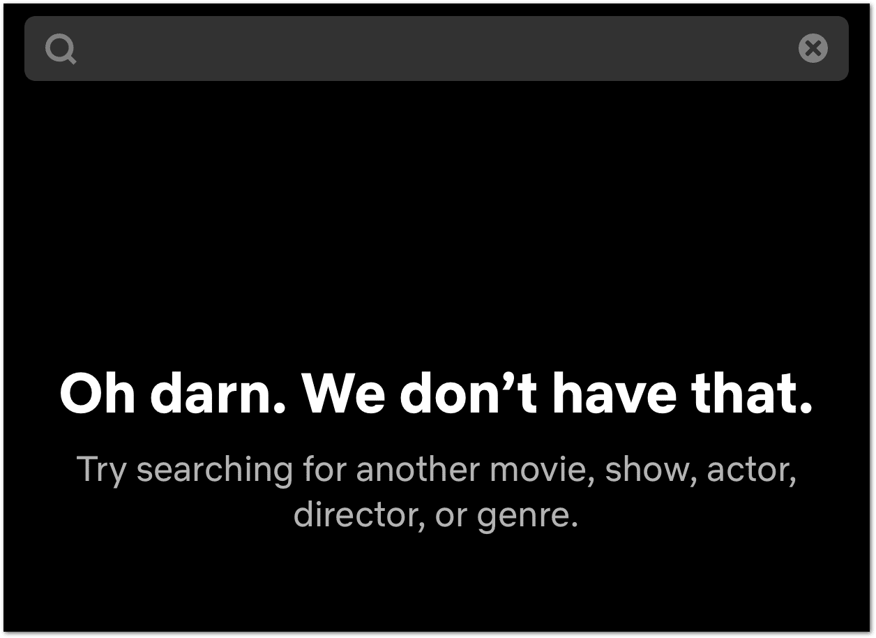 netflix search bar no results or not working
