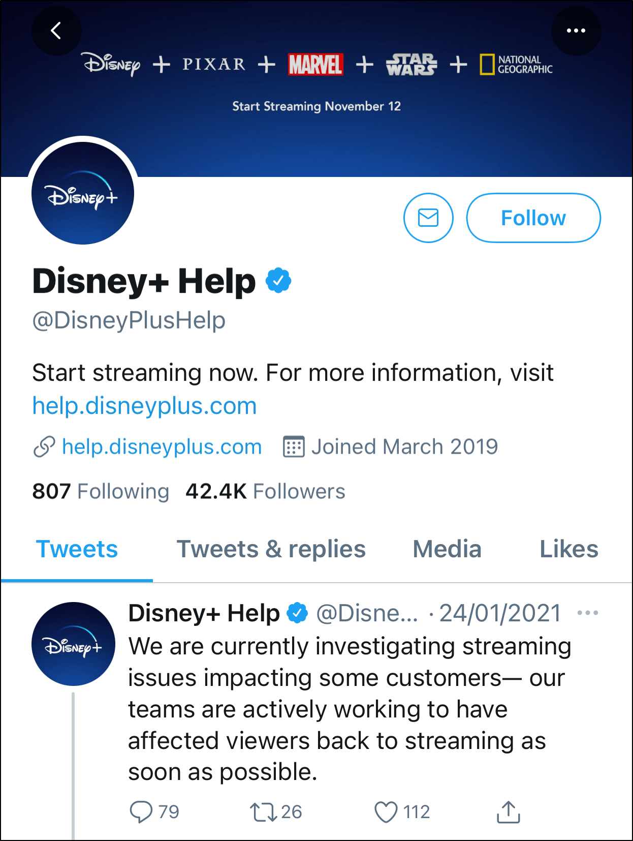 contact Disney Plus through Twitter to fix subtitles or closed captions not working