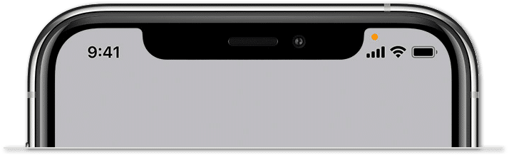 orange light on iPhone status bar