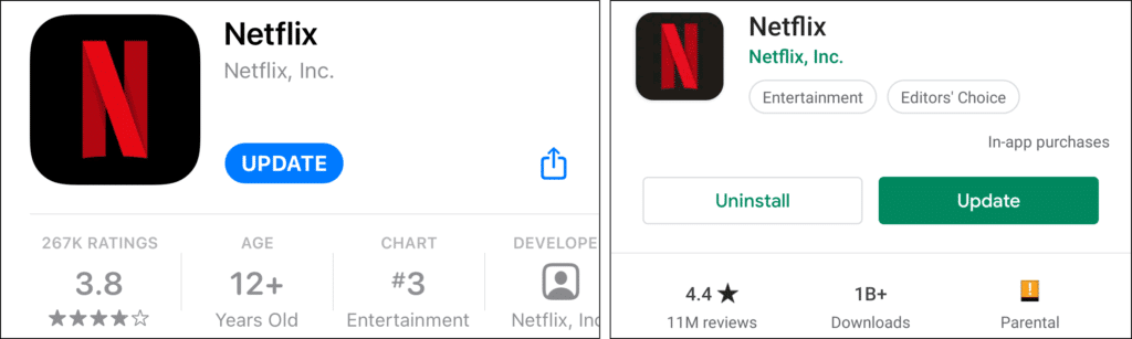Update the Netflix app on iOS to fix Netflix 'We are unable to switch profile' error