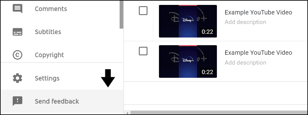 send feedback to YouTube support to fix video not uploading or stuck on processing