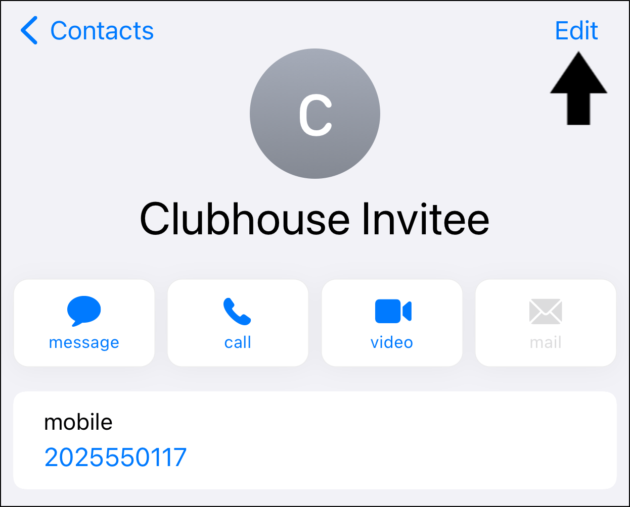edit and correct invitees phone number with country code to fix Clubhouse invite link or verification code not working