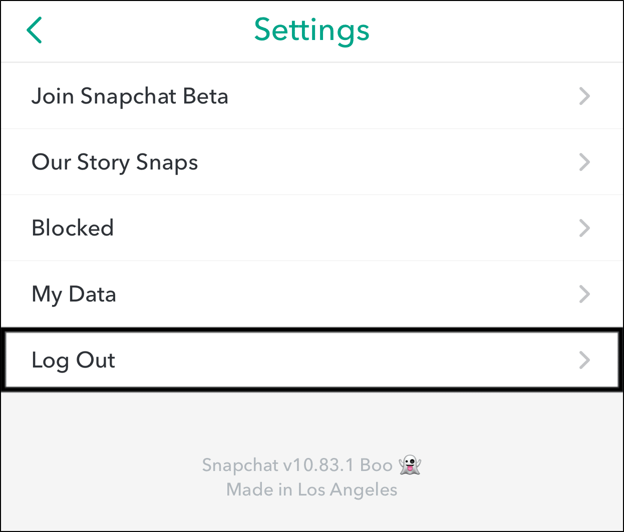 log out and log back into Snapchat app to fix stories or snaps not loading or showing