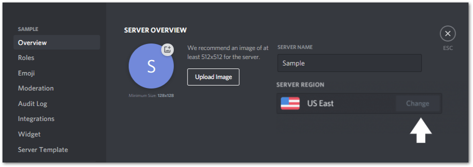 change discord server region to fix "Upload Failed" error or images not uploading