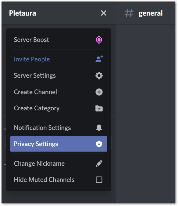 access discord server privacy settings to fix "Upload Failed" error or images not uploading