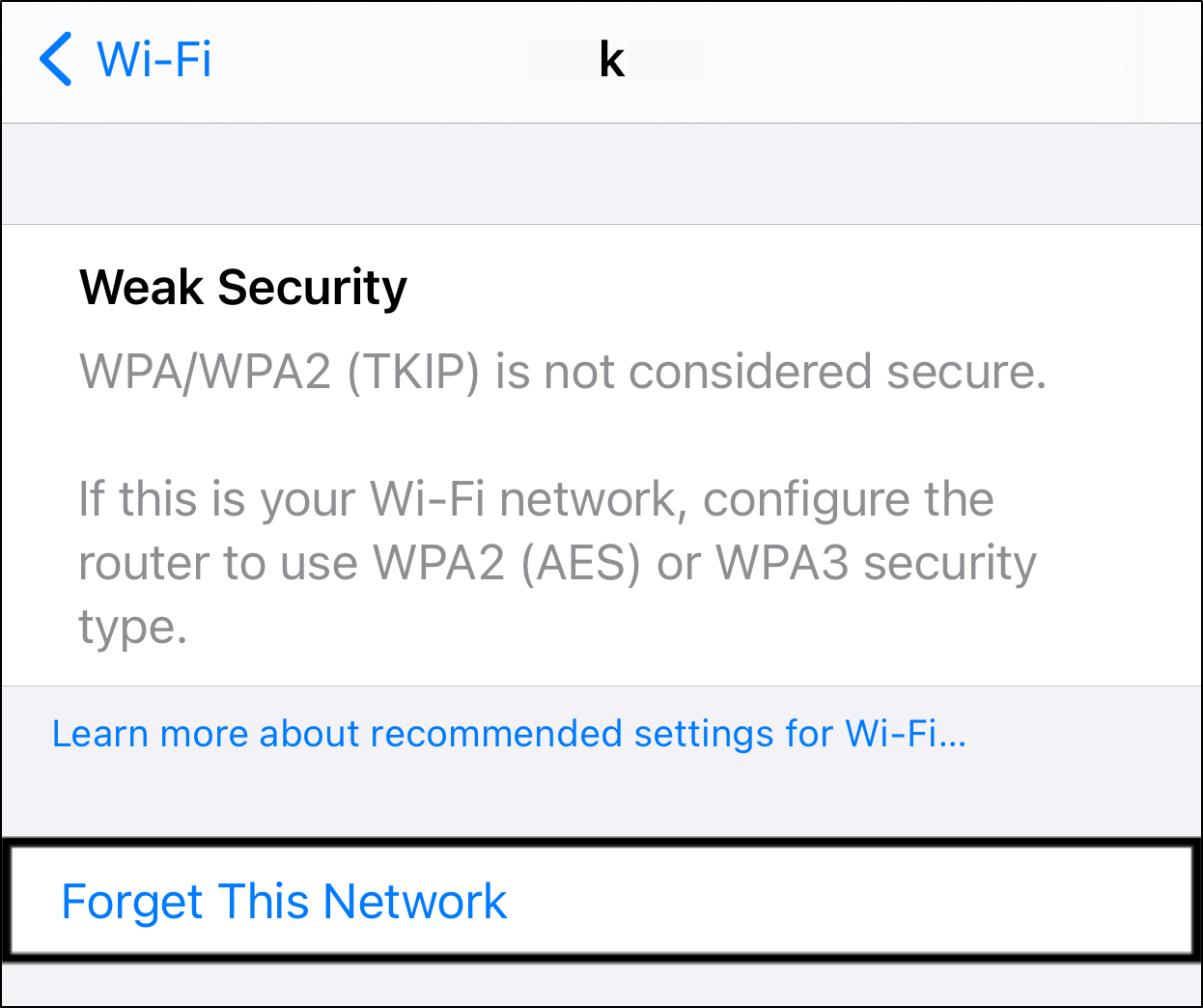 Forget Your Wi-Fi Network to improve internet connection