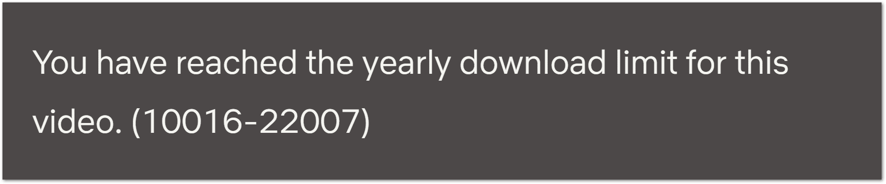 Netflix yearly download limit error message