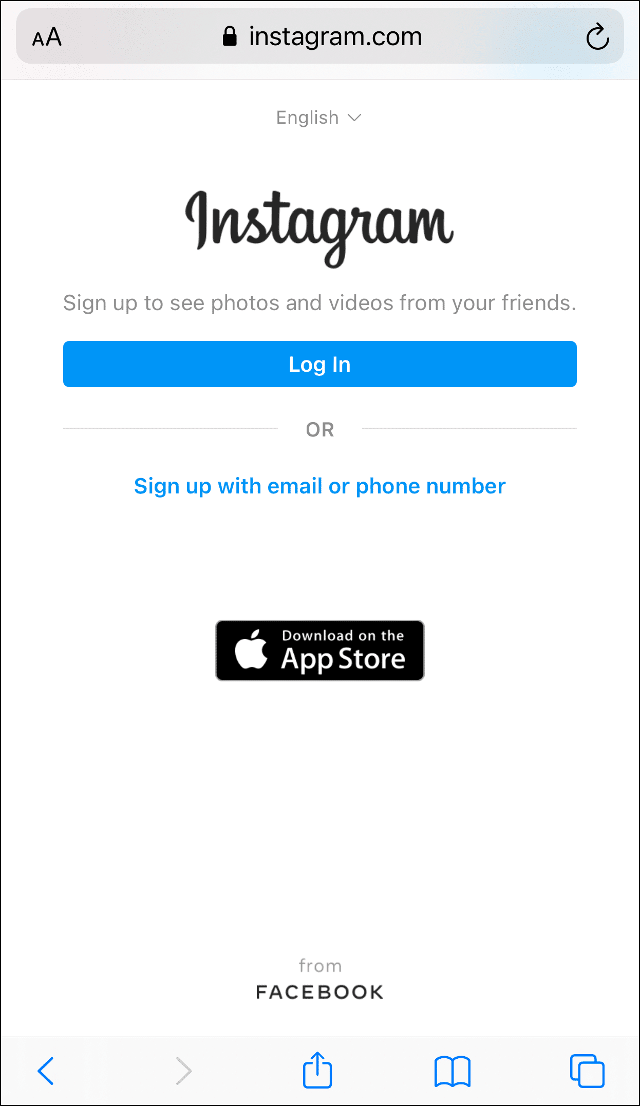 use Instagram through your web browser app if you can't sign in or log in