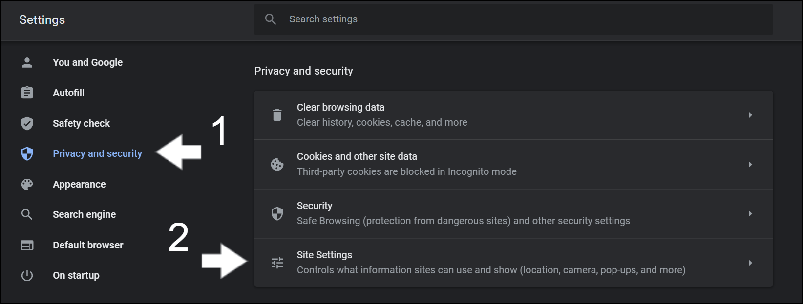 allow browser notification settings for YouTube website on Google Chrome to fix notifications not working