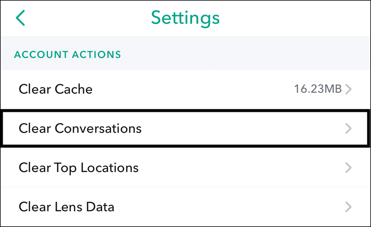 clear conversations on Snapchat through app settings to fix stories or snaps not showing or loading