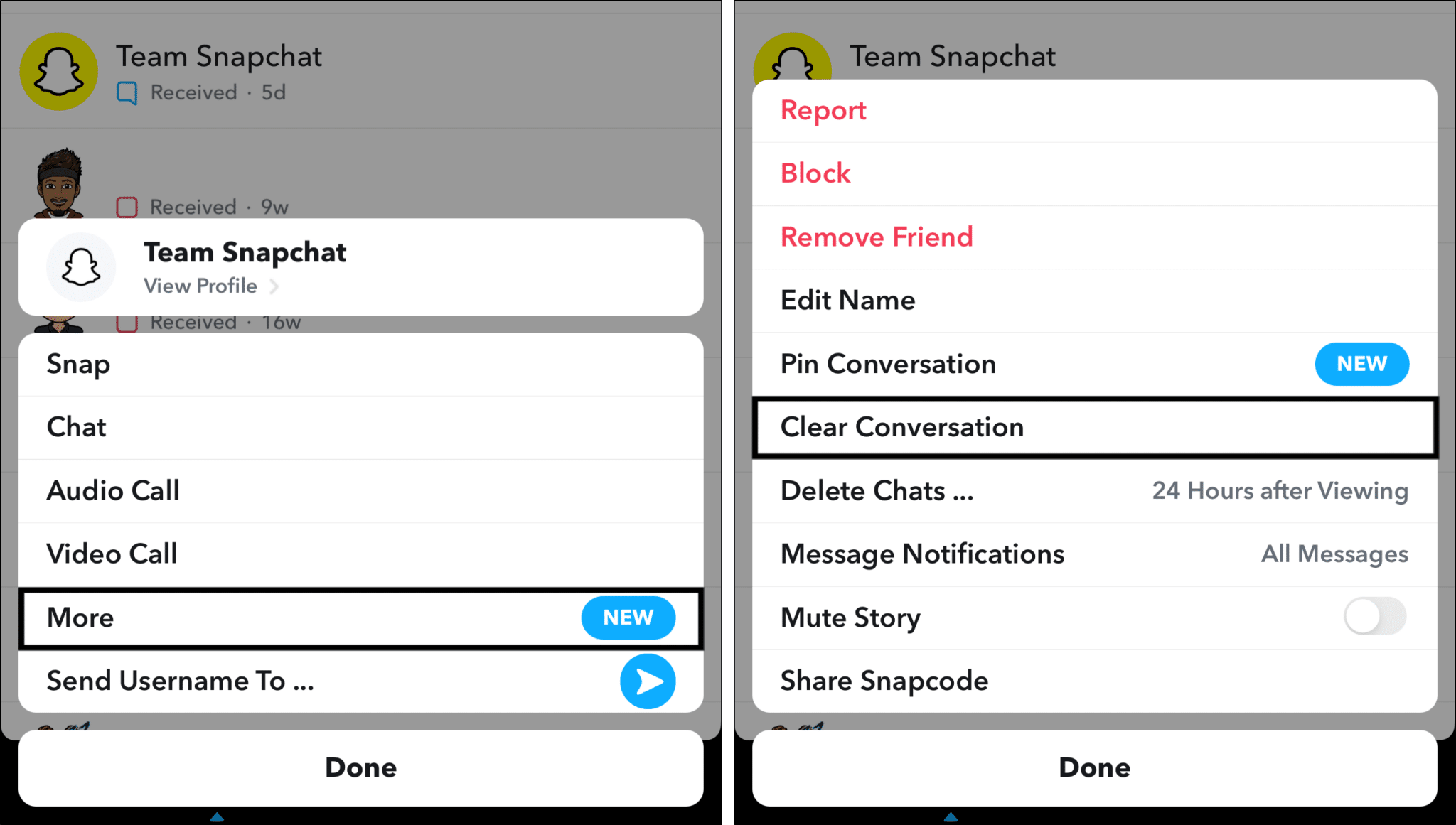 clear conversations on Snapchat to fix stories or snaps not showing or loading
