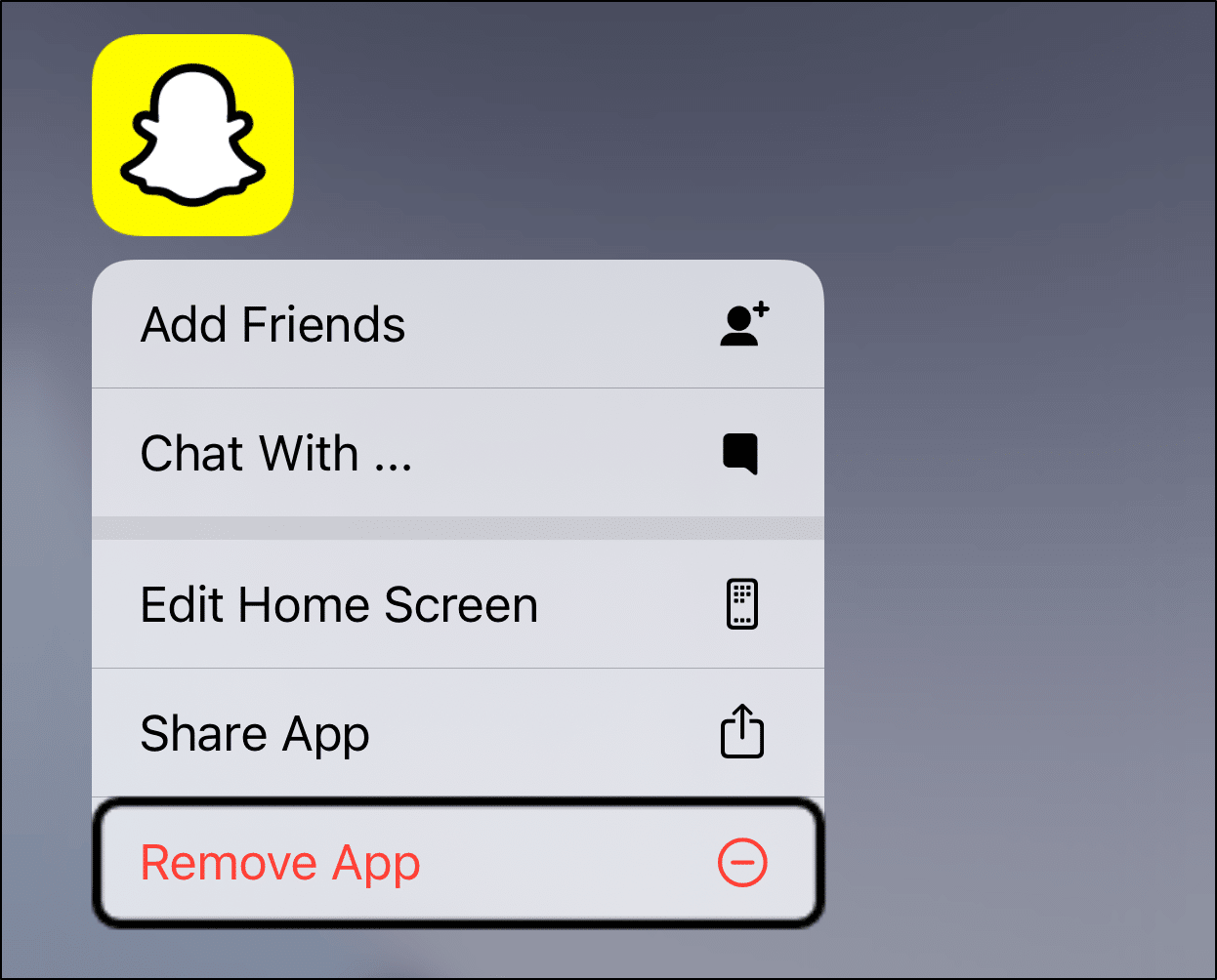 reinstall the Snapchat app to fix stories or snaps not showing or loading