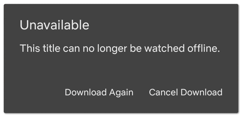 Netflix downloads not working, playing or unavailable error message