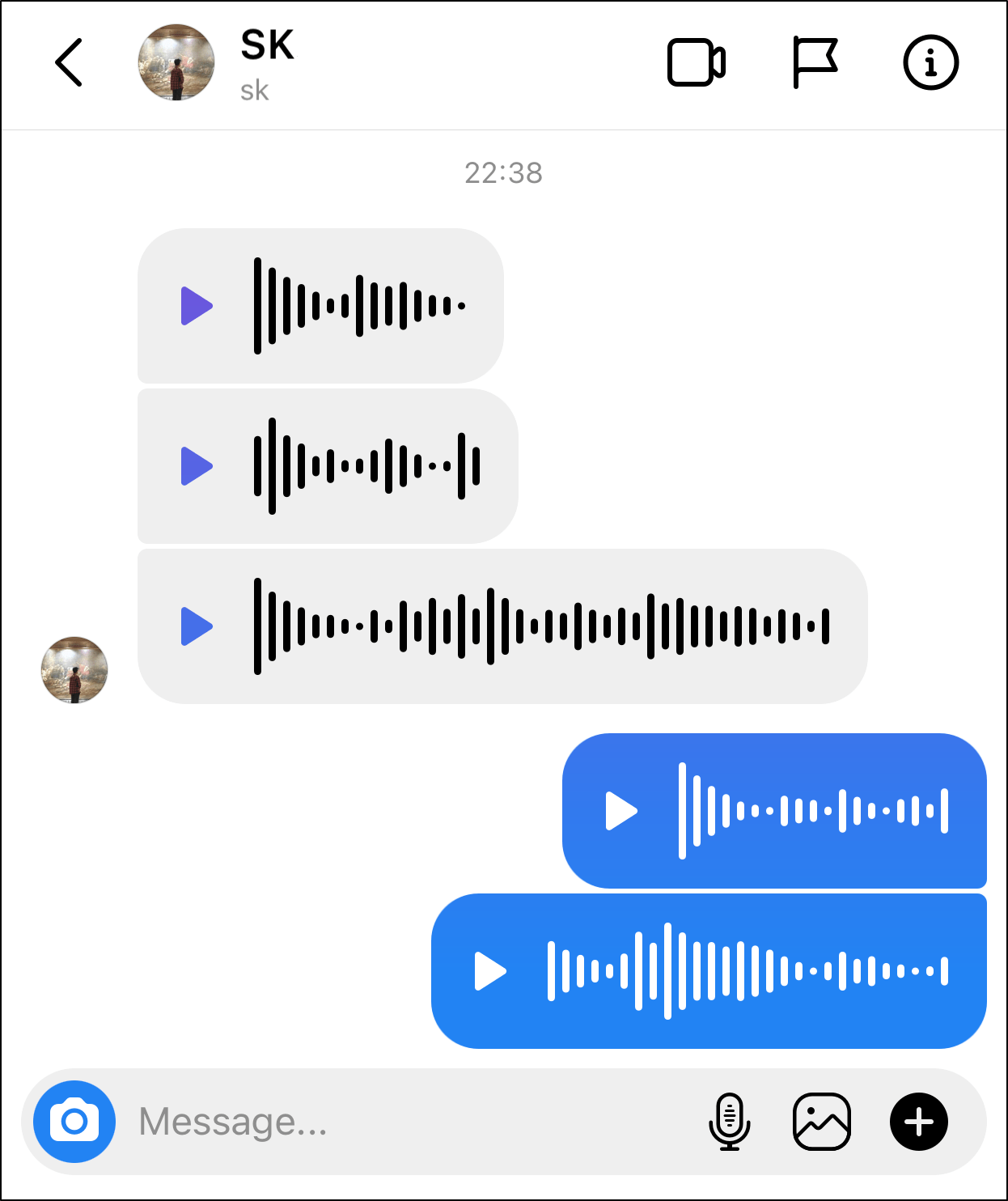 voice notes or messages feature on Instagram