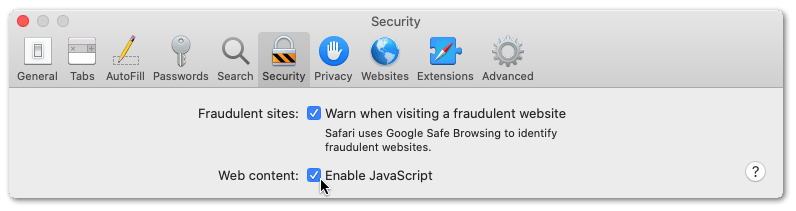 enable javascript for Safari on macOS to fix YouTube offline downloads not working or playing
