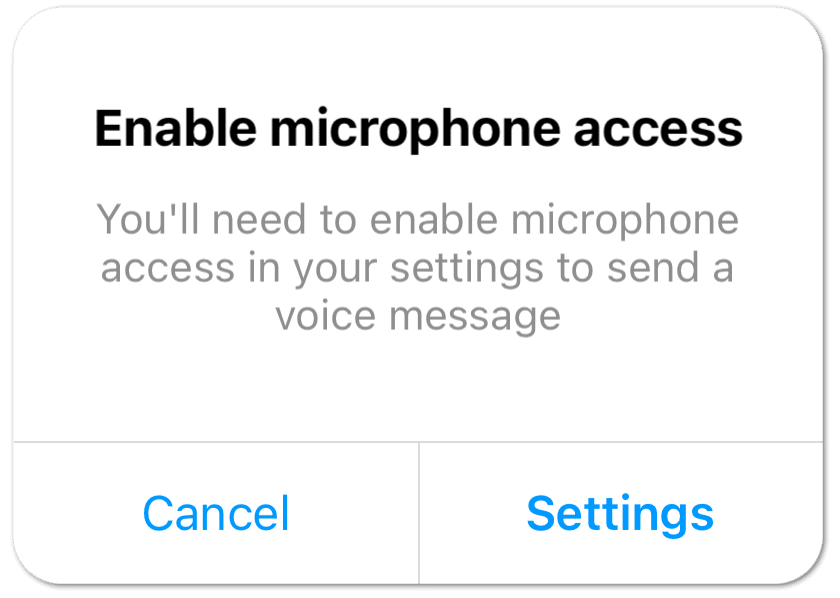 allow microphone permission for Instagram app to fix Instagram microphone or voice/audio message/note not working, sending or playing