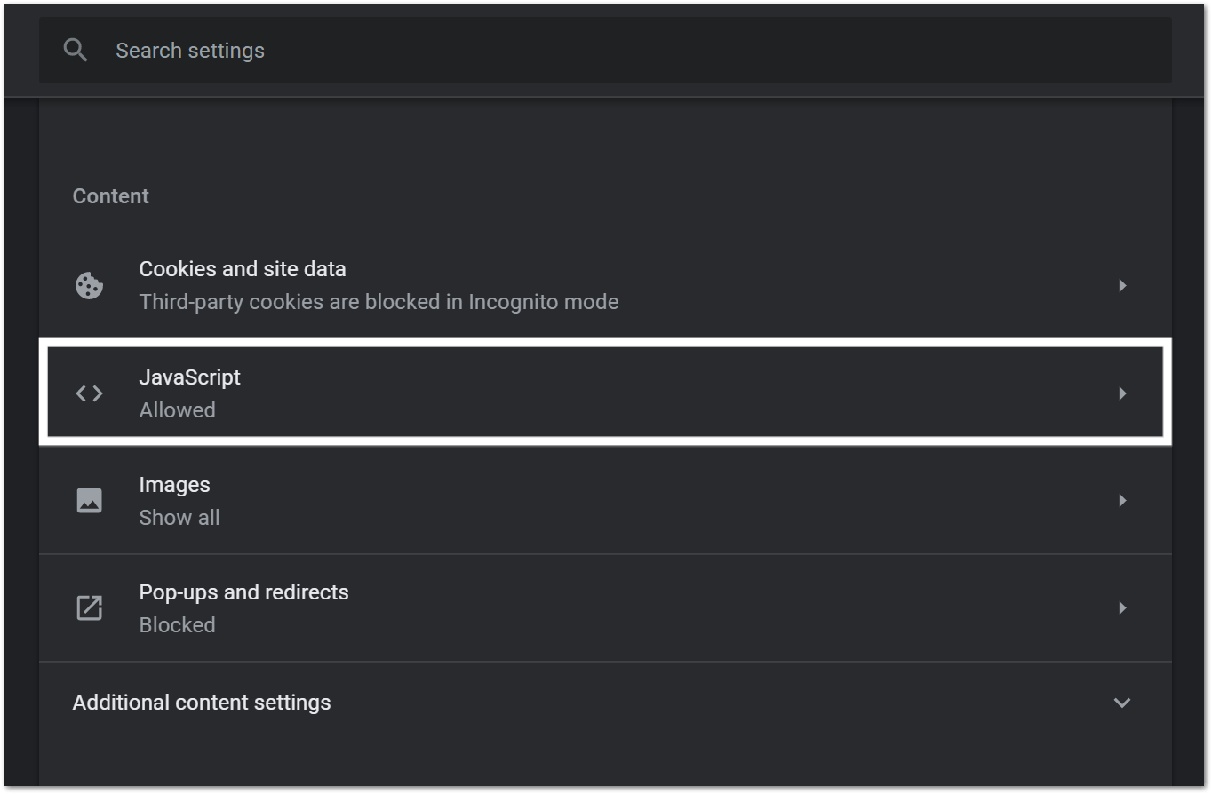 enable JavaScript on Google Chrome to fix YouTube offline downloads not working or playing