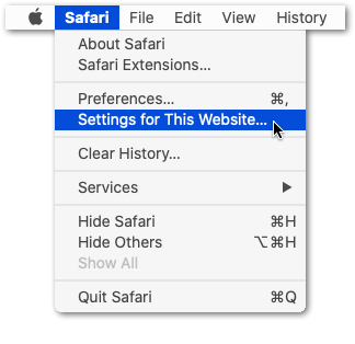 access settings for particular website on Safari macOS to disable location tracking and fix Netflix not working with VPN or proxy error