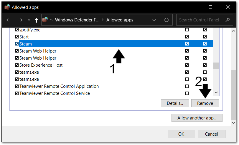 allow Steam through Firewall on Windows to fix cannot sign in or log in to Steam