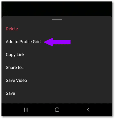 add Instagram reels to your profile gallery to fix reels not showing or audio not working