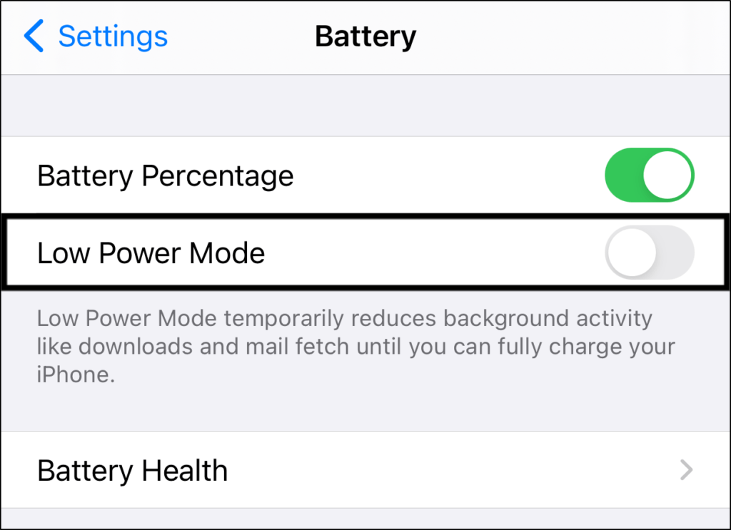 Disable battery saving mode on iOS to fix Instagram Threads app issues, problems, or not working on iPhone or Android