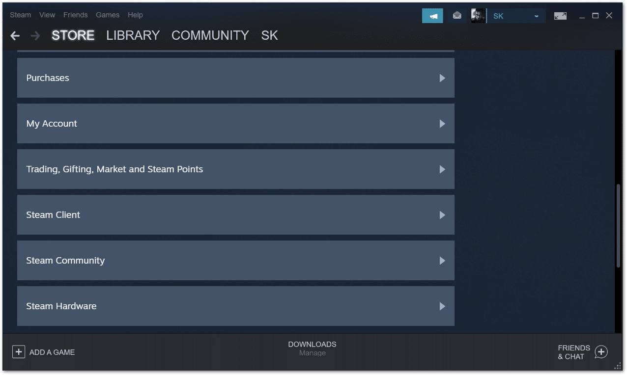 contact Steam Support through the client to fix Steam Store not working or loading