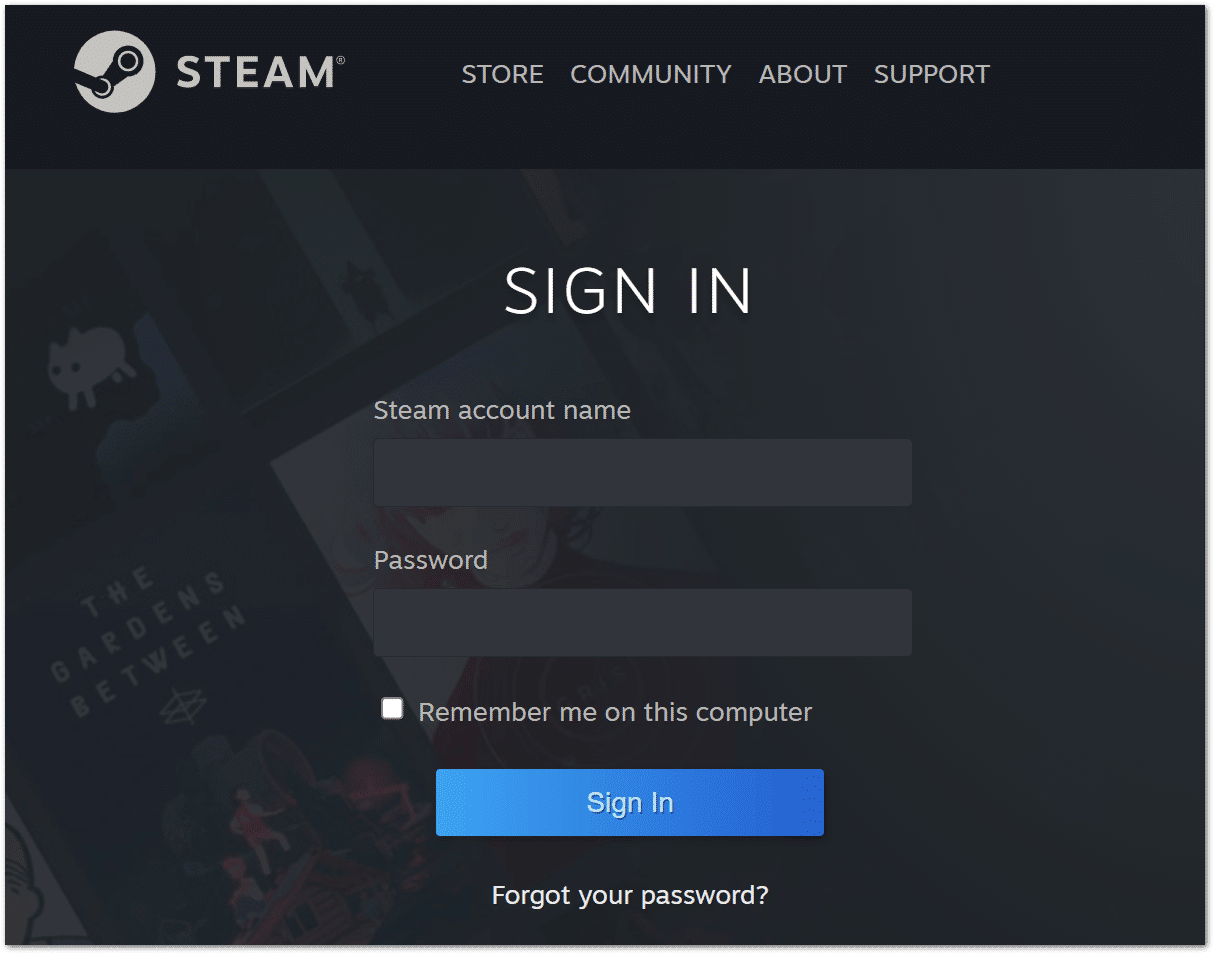 use web version of Steam if can't sign in or log in to Steam