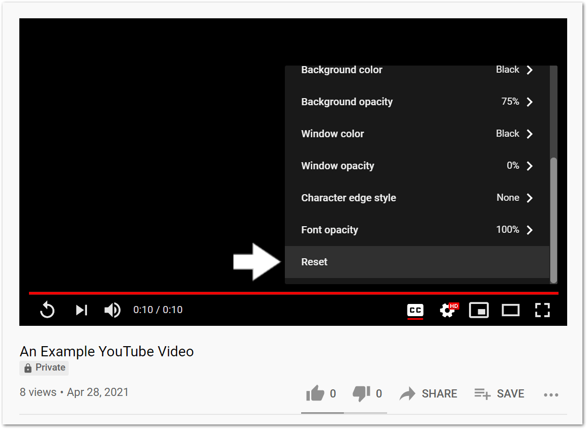 change or reset the YouTube subtitle styling to fix subtitles, automatic, or closed captions not working or showing up