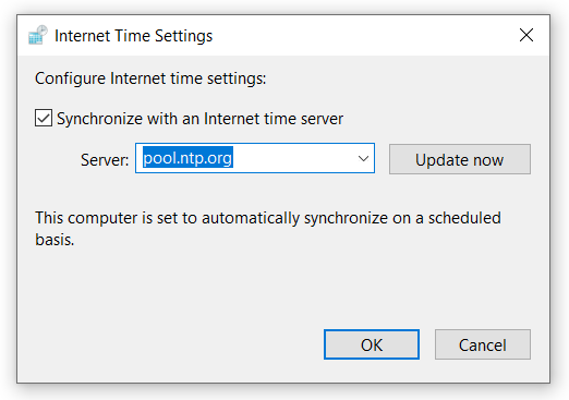 update the Date and Time settings on Windows to fix Facebook Games not working or loading