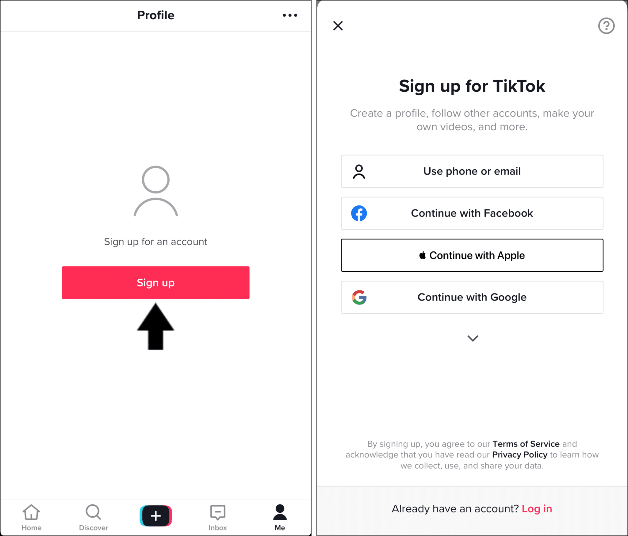 log in to a different TikTok account to fix can't save or download TikTok videos