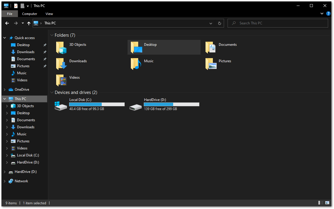 check storage space of disks and drivers on Windows if Spotify offline downloads songs or playlists not working, playing or greyed out