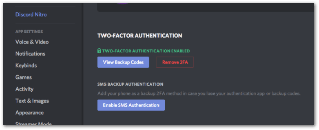 set up two-factor authentication and prevent and undisable disabled discord account