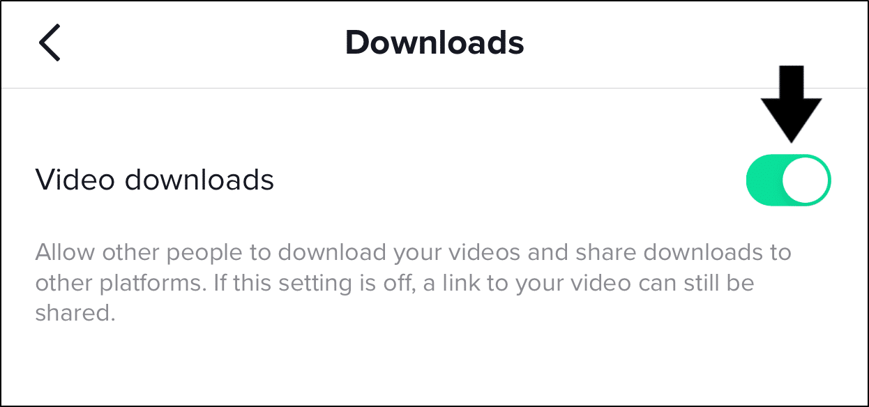 enable video downloads privacy setting on TikTok to fix can't save or download TikTok videos