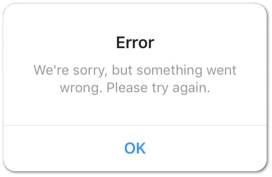 Instagram "we're sorry, but something went wrong. Please try again" error can't log in or sign in