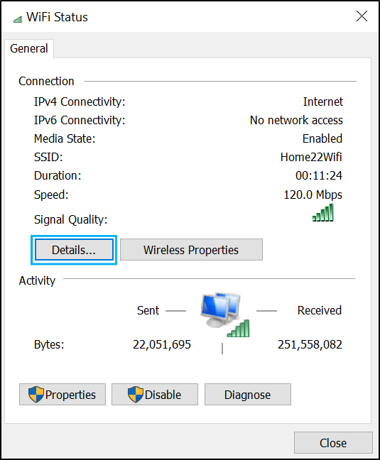 Find router IP address on Windows to update it to fix Disney Plus not loading, playing, or the Something Went Wrong error