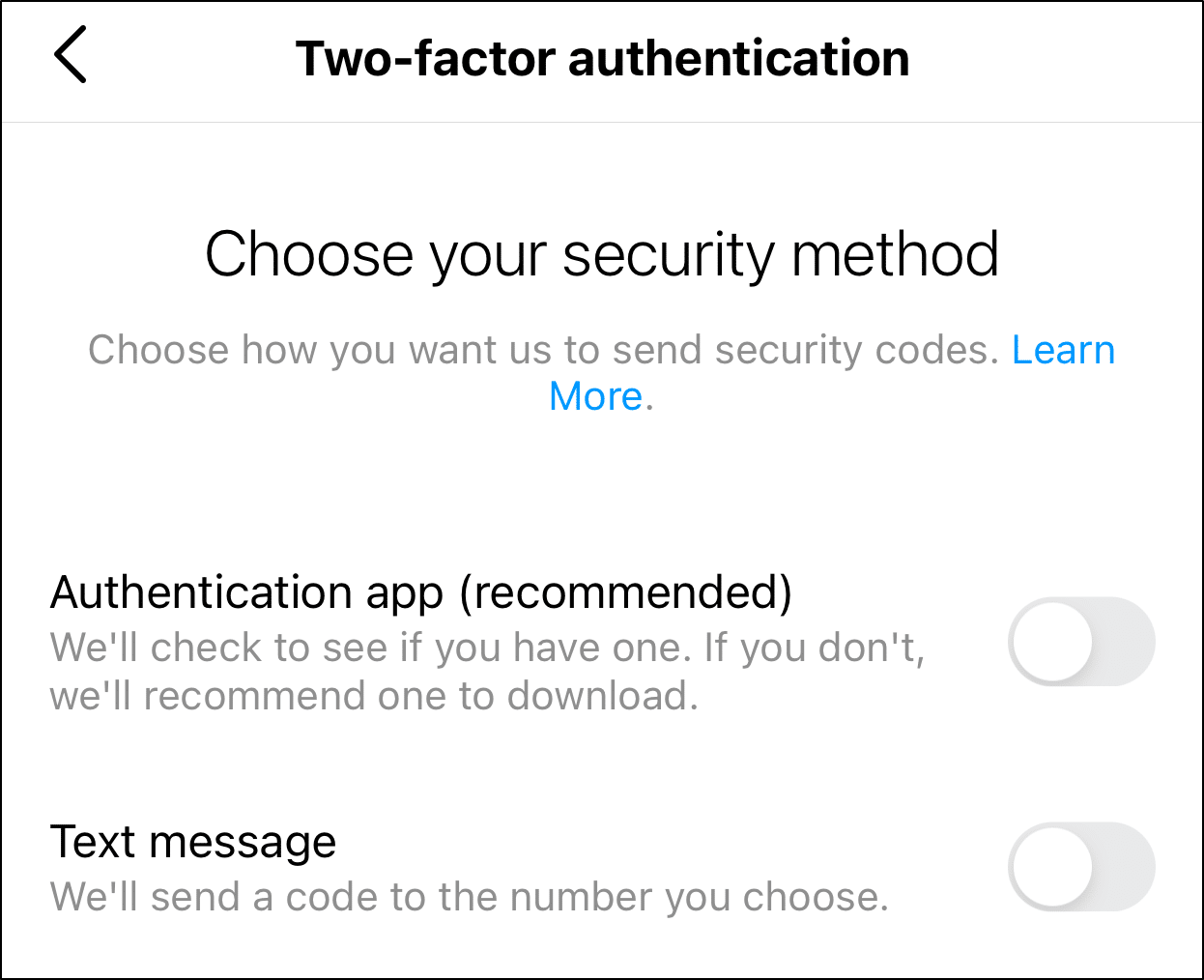 set up two factor authentication on Instagram settings to prevent hacks and secure account to fix can't sign in or log in