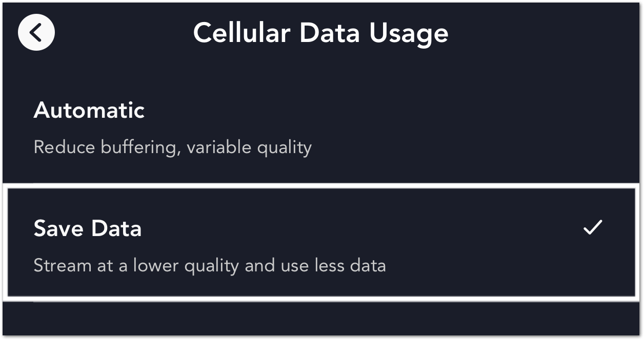 lower streaming quality or cellular data usage on Disney Plus app to fix not loading, playing, or the Something Went Wrong error