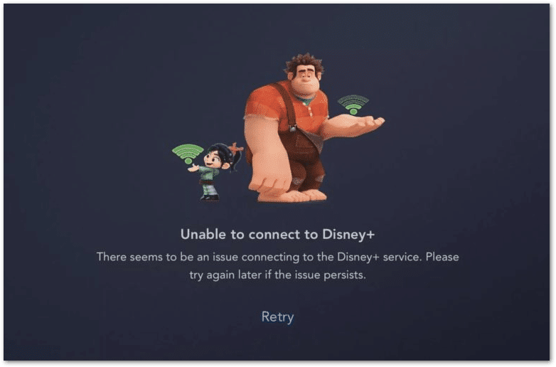 Unable to Connect to Disney Plus error