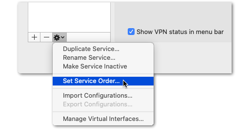 manually set up VPN through settings on macOS to fix Apple TV+ video unavailable, not working, loading, playing, keeps buffering or streaming issues